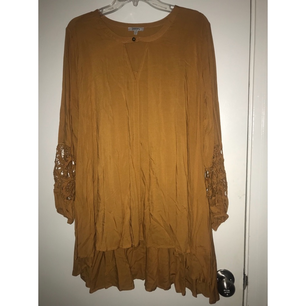 Gold long sleeve dress